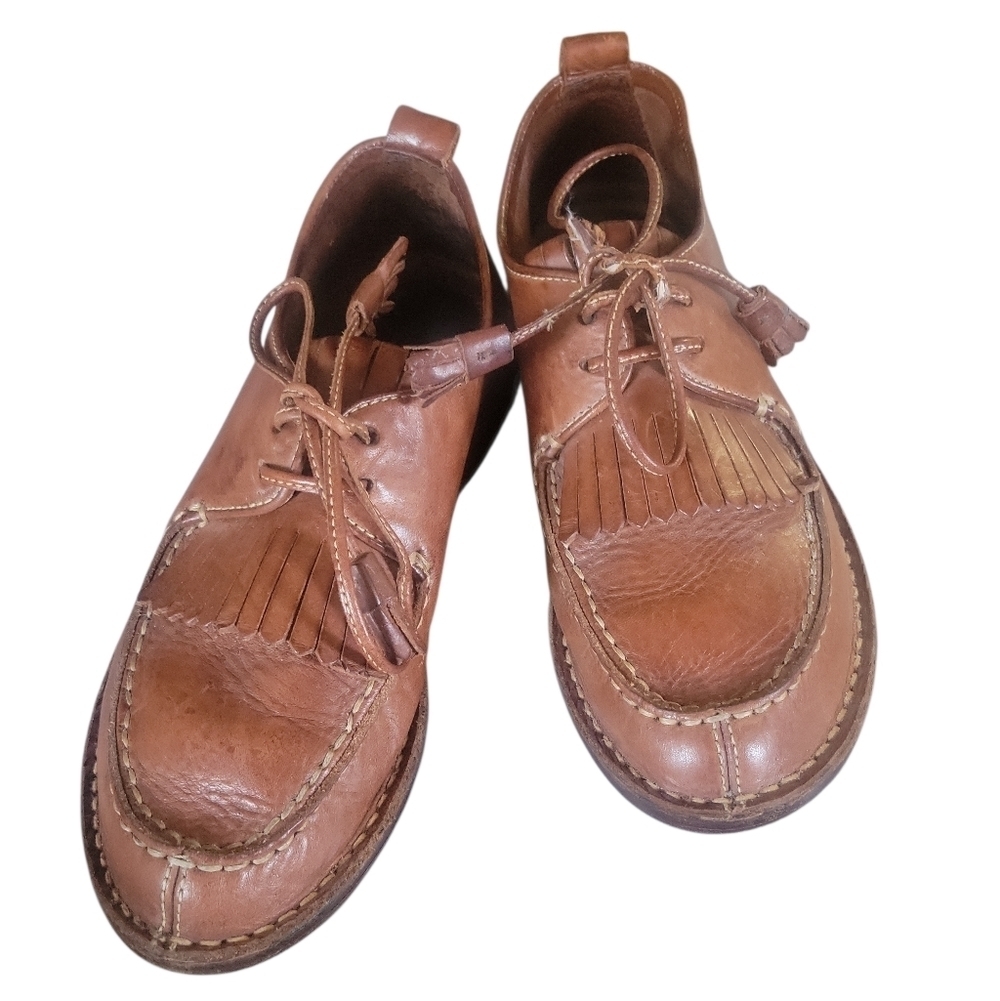 Cole Haan Vintage Country Line Fringe Kiltie Men's Brown Leather Loafers